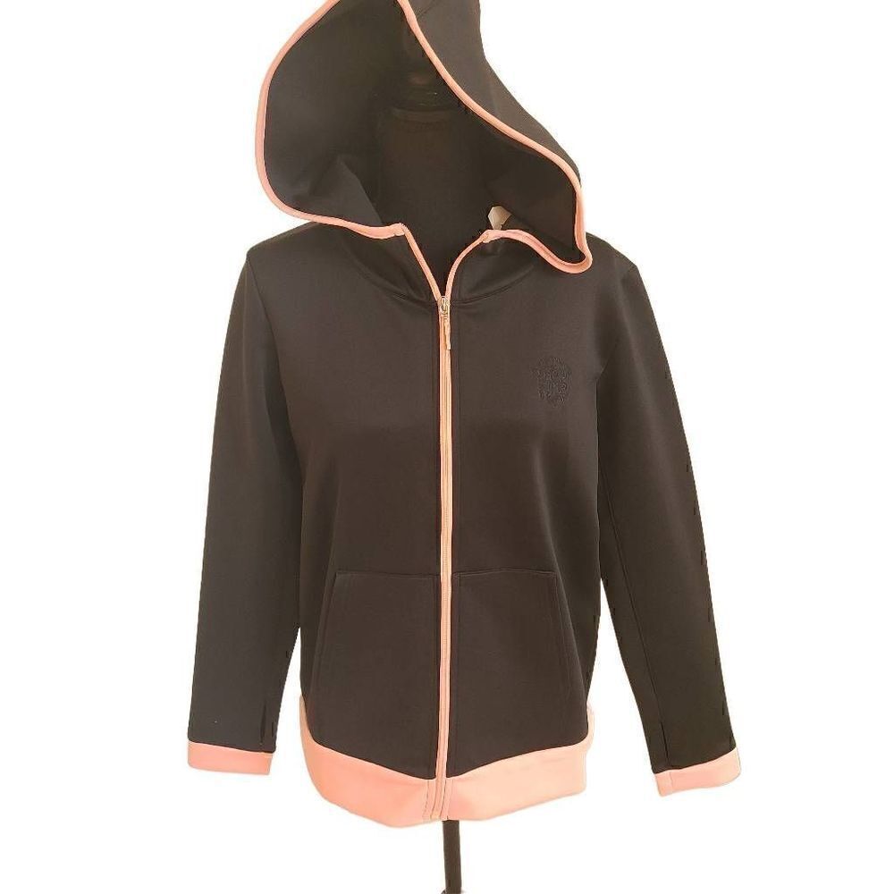 NWT BALTIC Womens Black Zip Front Hooded Performance Jacket Medium